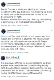 Conor McGregor's series of deleted tweets aimed at Daniel Cormier